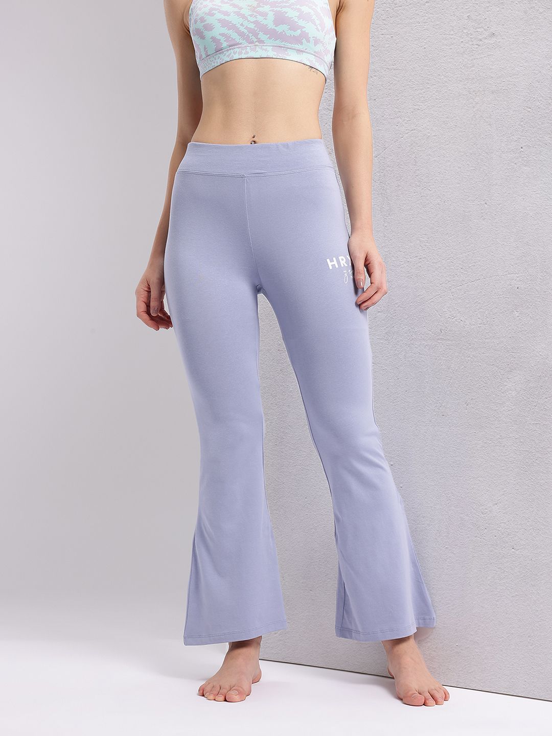 HRX by Hrithik Roshan Women Slit Hem Paneled Flared Yoga Track Pants