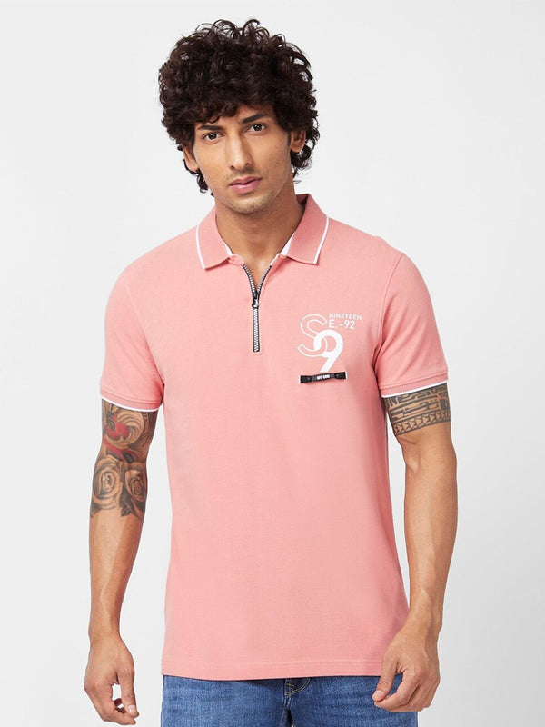 SPYKAR Polo Collar Slim Fit Cotton T-Shirt