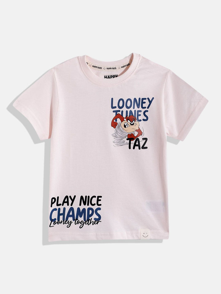 Happy Faces Boys Looney Tunes Printed Pure Cotton T-shirt