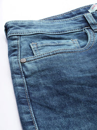 all about you Women Straight Fit Heavy Fade Stretchable Cargo Jeans