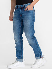 Being Human Men Slim Fit Low Distress Light Fade Jeans