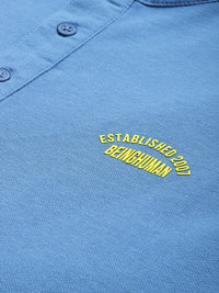 Being Human Henley Neck Pure Cotton T-shirt