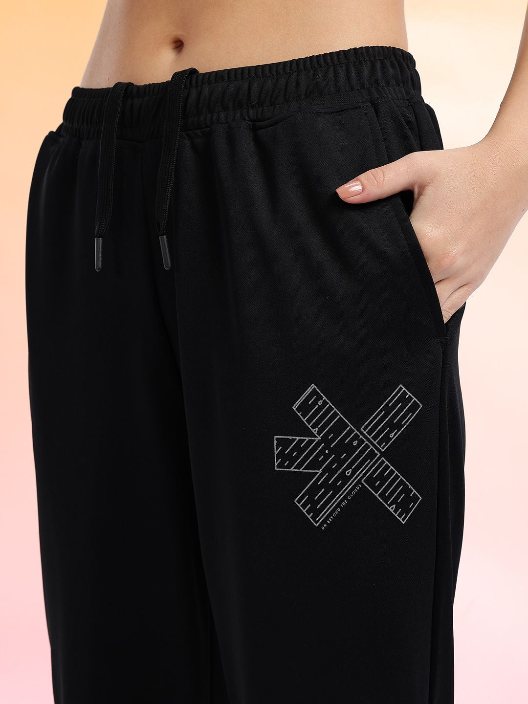 HRX by Hrithik Roshan Women Brand Logo Printed Rapid-Dry Cropped Running Track Pants