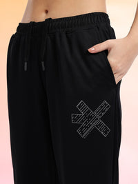 HRX by Hrithik Roshan Women Brand Logo Printed Rapid-Dry Cropped Running Track Pants