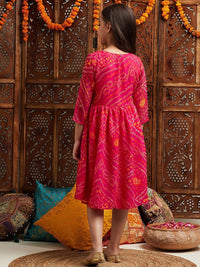 pspeaches Girls Printed Fit & Flare Georgette Ethnic Dress