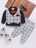Moms Love Infant Boys Checked Pure Cotton Shirt with Joggers