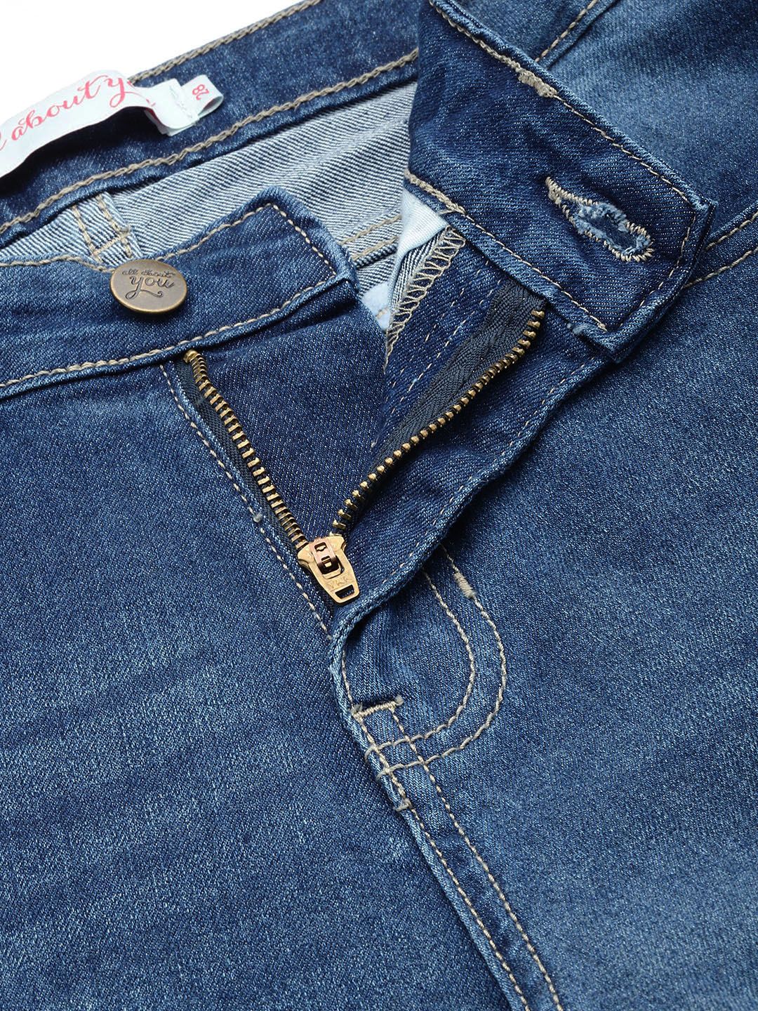 all about you Women Slim Flared Bootcut High-Rise Light Fade Stretchable Jeans