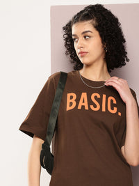 DILLINGER Women Typography Printed Oversized T-shirt