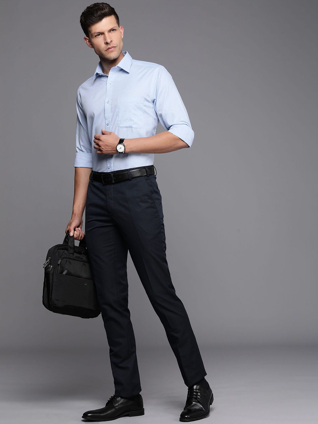 Raymond Self Design Slim Fit Pure Cotton Formal Shirt