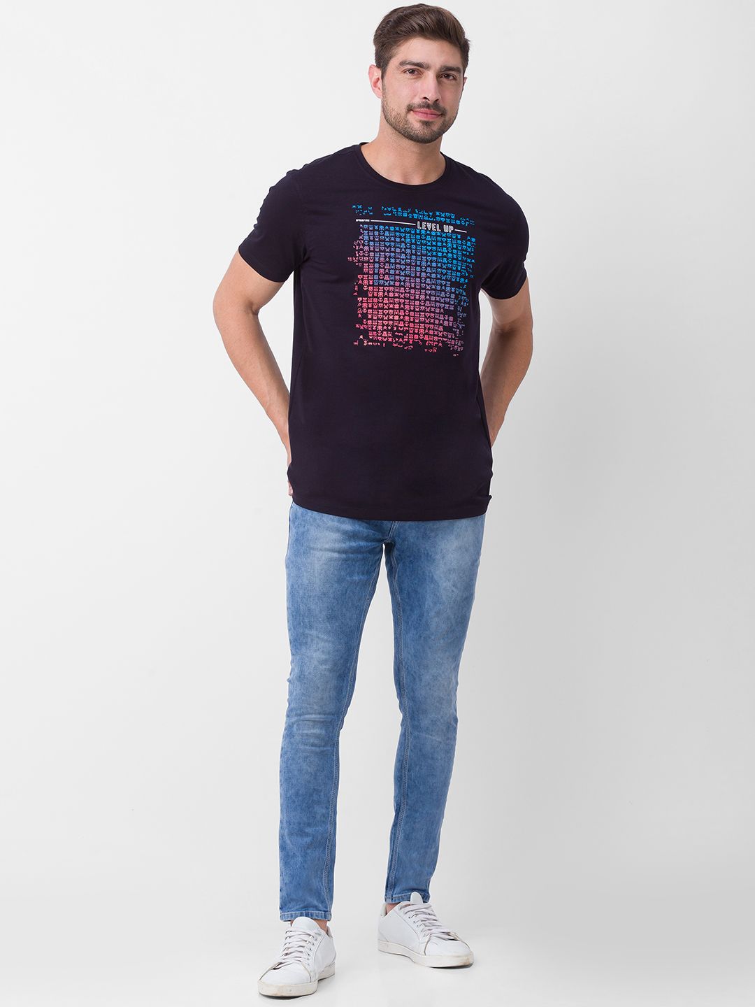 SPYKAR Men Kano Slim Fit Heavy Fade Stretchable Jeans