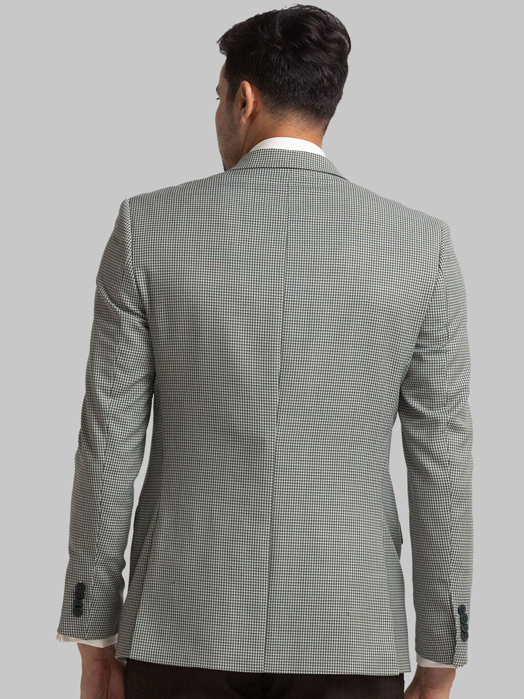 Raymond Checked Contemporary Fit Single-Breasted Blazer