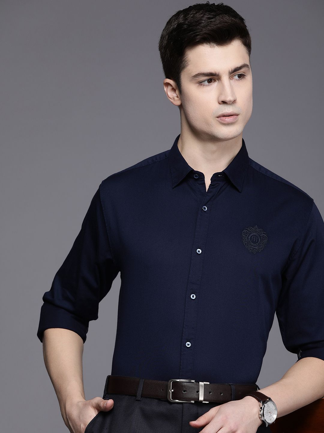 Raymond Applique Detail Slim Fit Formal Shirt