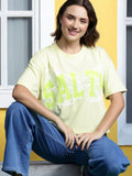 DressBerry Typography Printed Drop-Shoulder Sleeves T-shirt