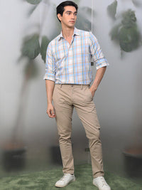 RARE RABBIT Men Campo Slim Fit Tartan Check Opaque Cotton Shirt