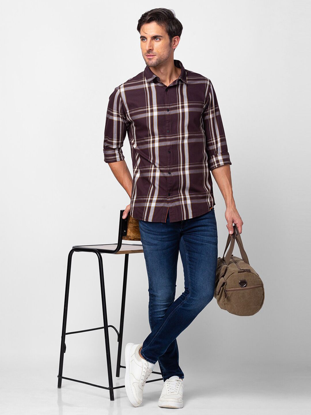SPYKAR Men Tartan Checked Casual Shirt