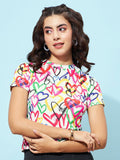 Berrylush Conversational Printed T-shirt