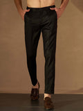 DENNISON Men Black Smart Tapered Fit Formal Trousers