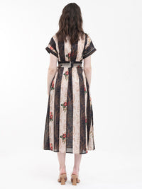 RAREISM Striped A-Line Midi Dress
