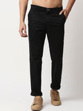 Thomas Scott Men Black Easy Wash RegularChinos Trousers