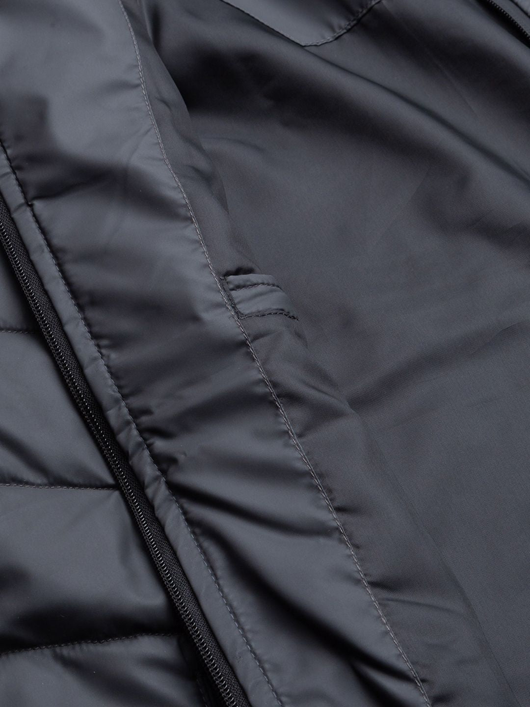 Being Human Men Grey Striped Longline Biker Jacket