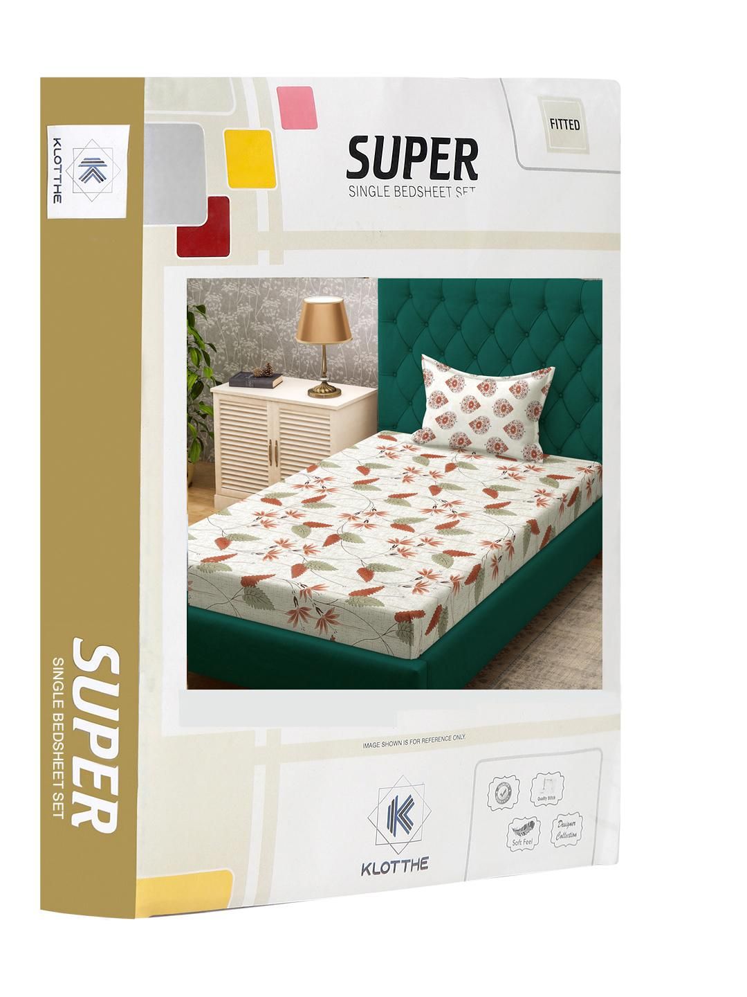 KLOTTHE Cadar Bujang Kapas Bunga Beige