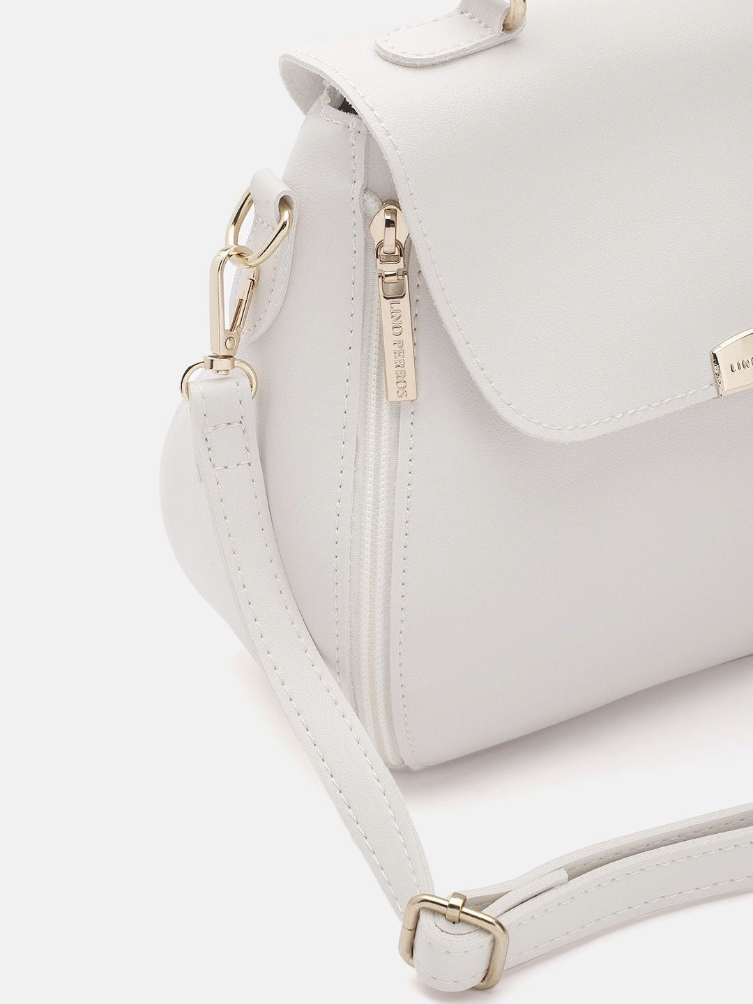 Lino Perros Structured Satchel Bag with Zip Detail