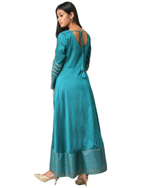 W Round Neck Floral Maxi Ethnic Dress