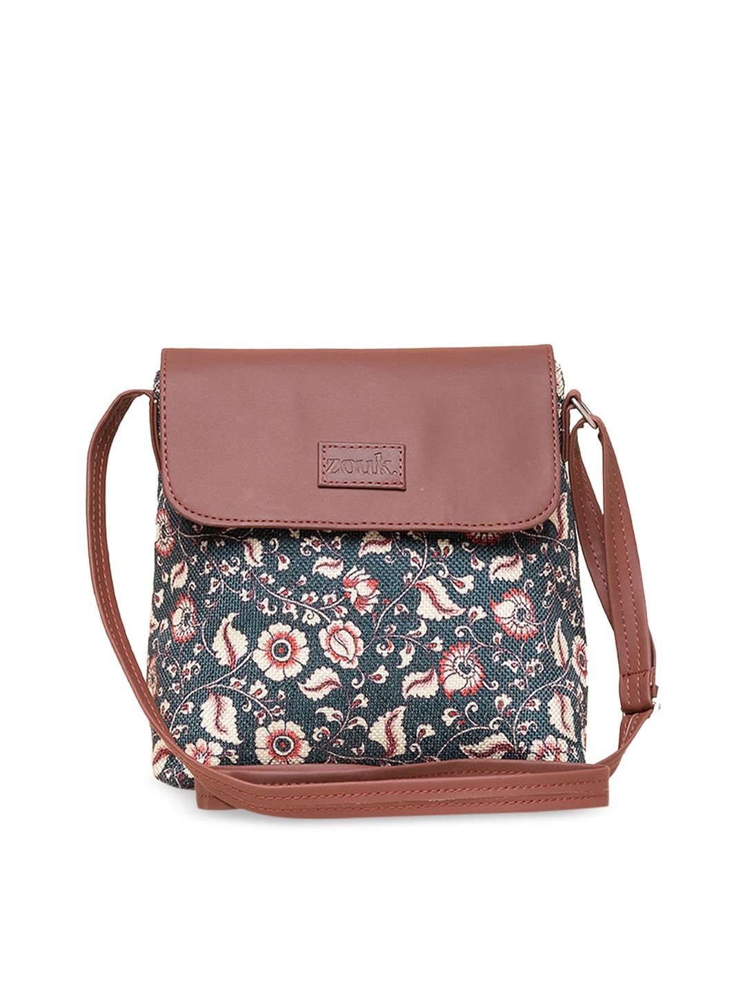 ZOUK Floral Printed Structured Sling Bag