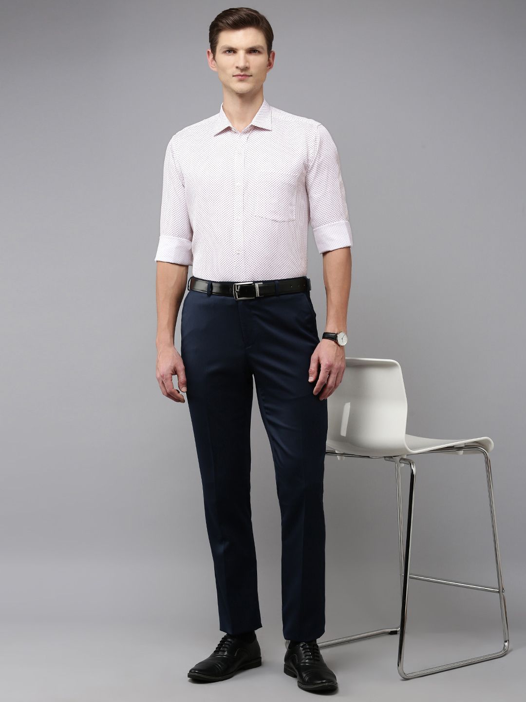 Park Avenue Slim Fit Geometric Printed Formal Shirt