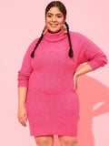 CURVY STREET Fuchsia Plus Size Sweater Dress
