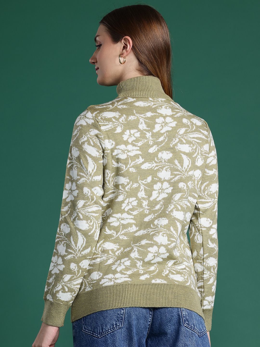 DressBerry Turtleneck Floral Pullover