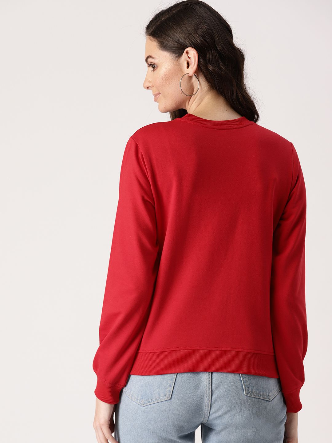 DressBerry Women Red Printed Sweatshirt