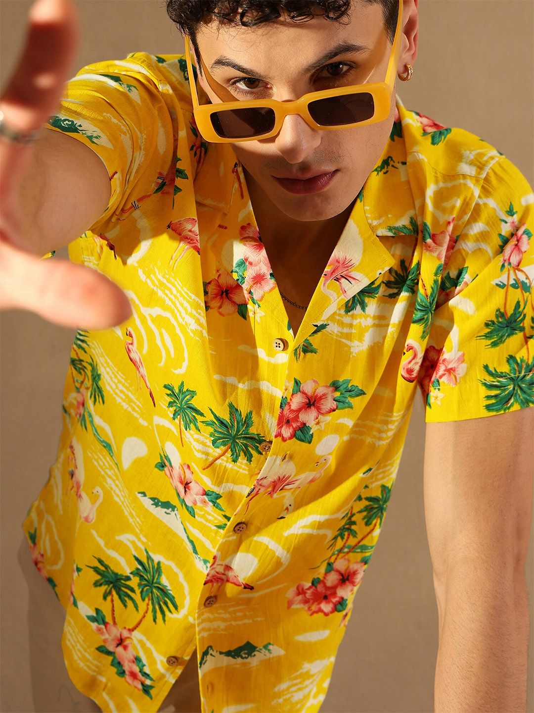 DENNISON Tropical Printed Oversized Casual Shirt