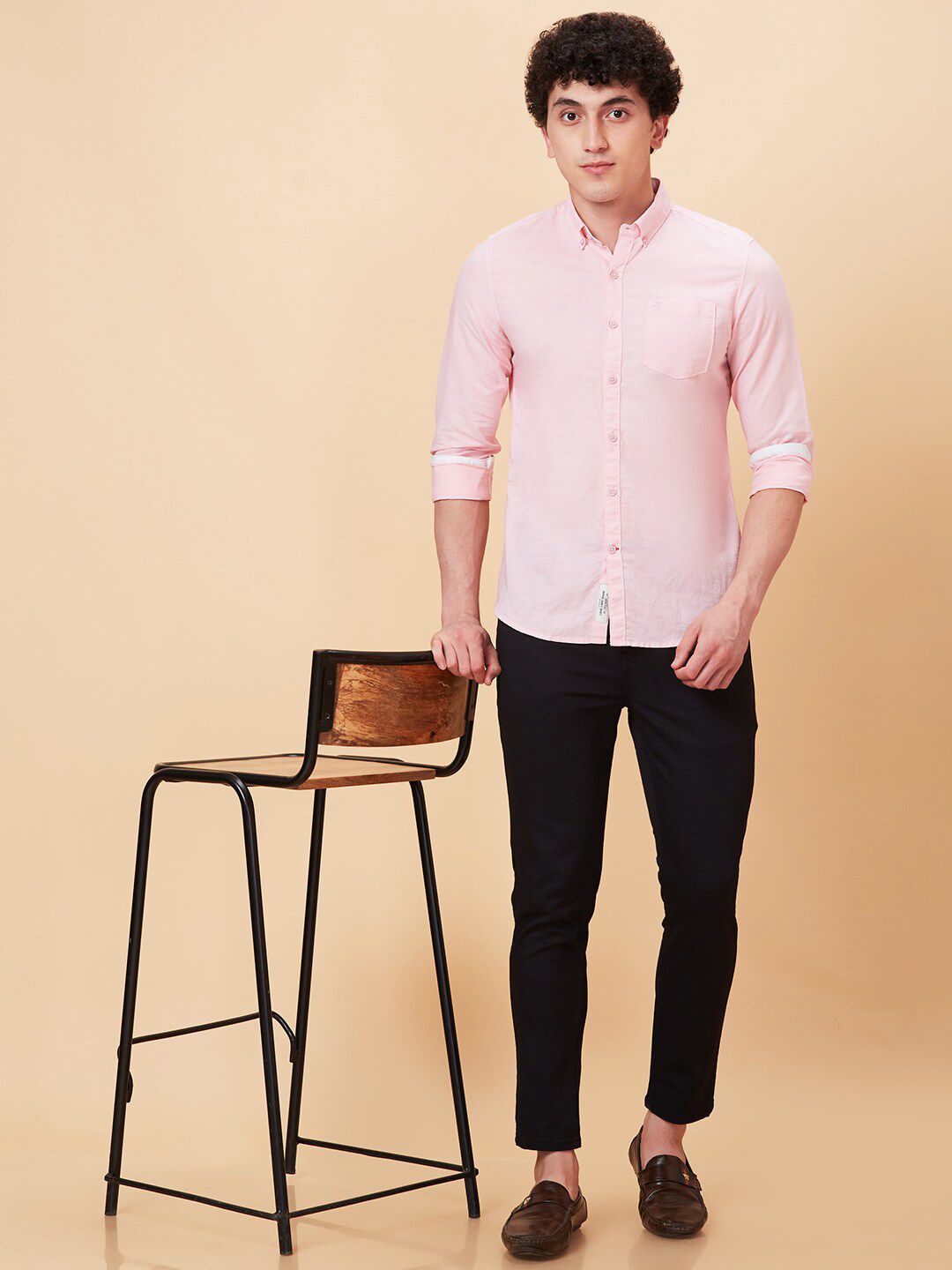 Being Human Button-Down Collar Slim Fit Cotton Casual Shirt
