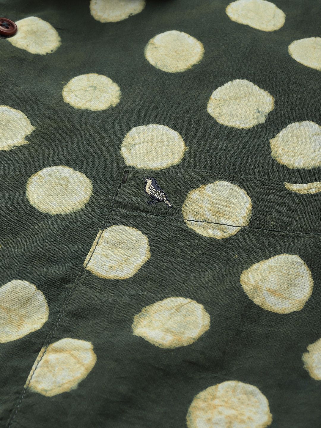 Mr Bowerbird Pure Cotton Bagru Hand Block Printed Printed Tailored Fit Casual Shirt