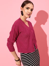 STREET 9 Women Acrylic Cable Knit Crop Sweater Vest