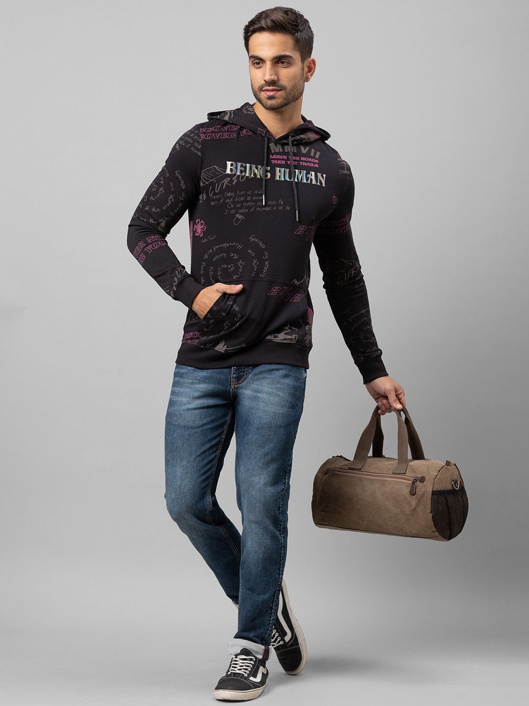 Being Human Men Black Printed Sweatshirt