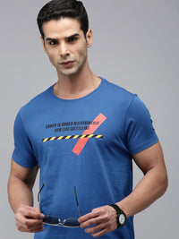 SPYKAR Men Pure Cotton Typography Printed Slim Fit T-shirt