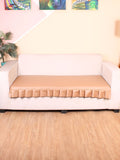 STITCHNEST Brown Leatherite Regular Sofa Cover