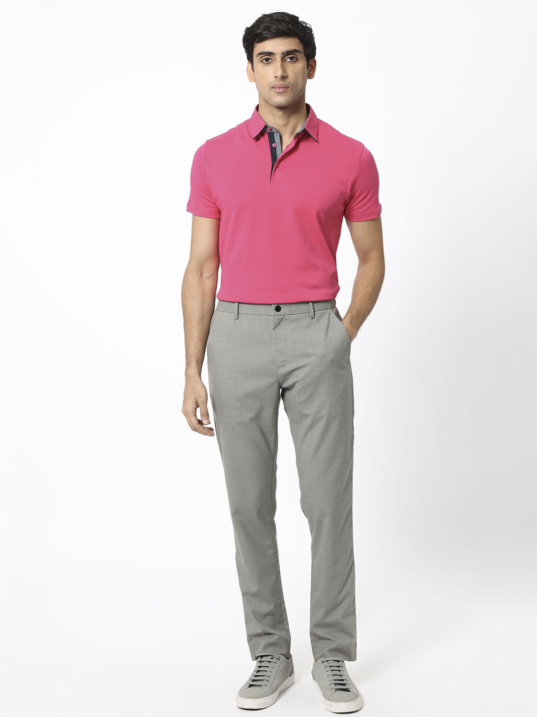 RARE RABBIT Men Casca Polo Collar Slim Fit Cotton T-Shirt