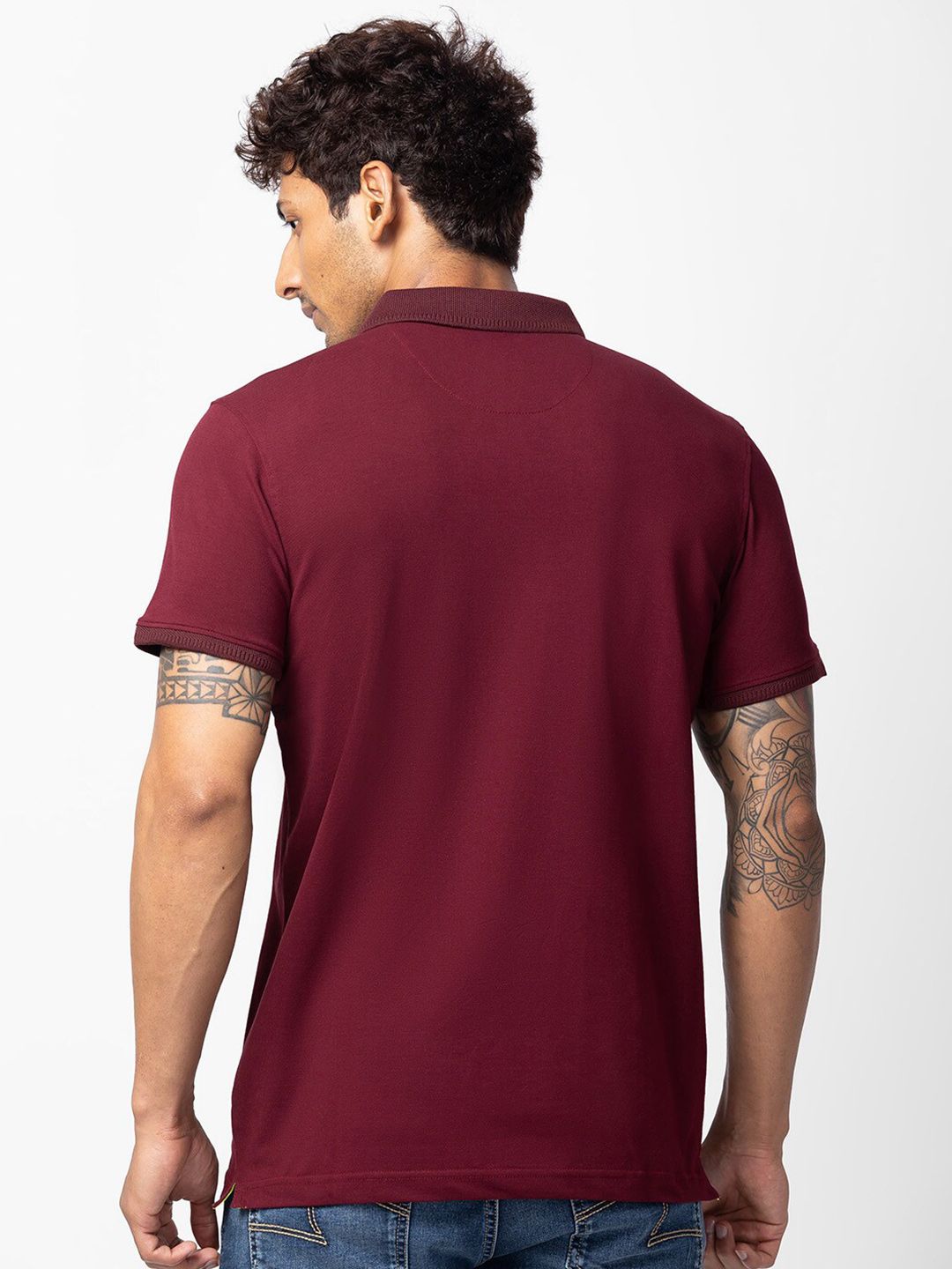 SPYKAR Men Polo Collar Slim Fit Cotton T-shirt