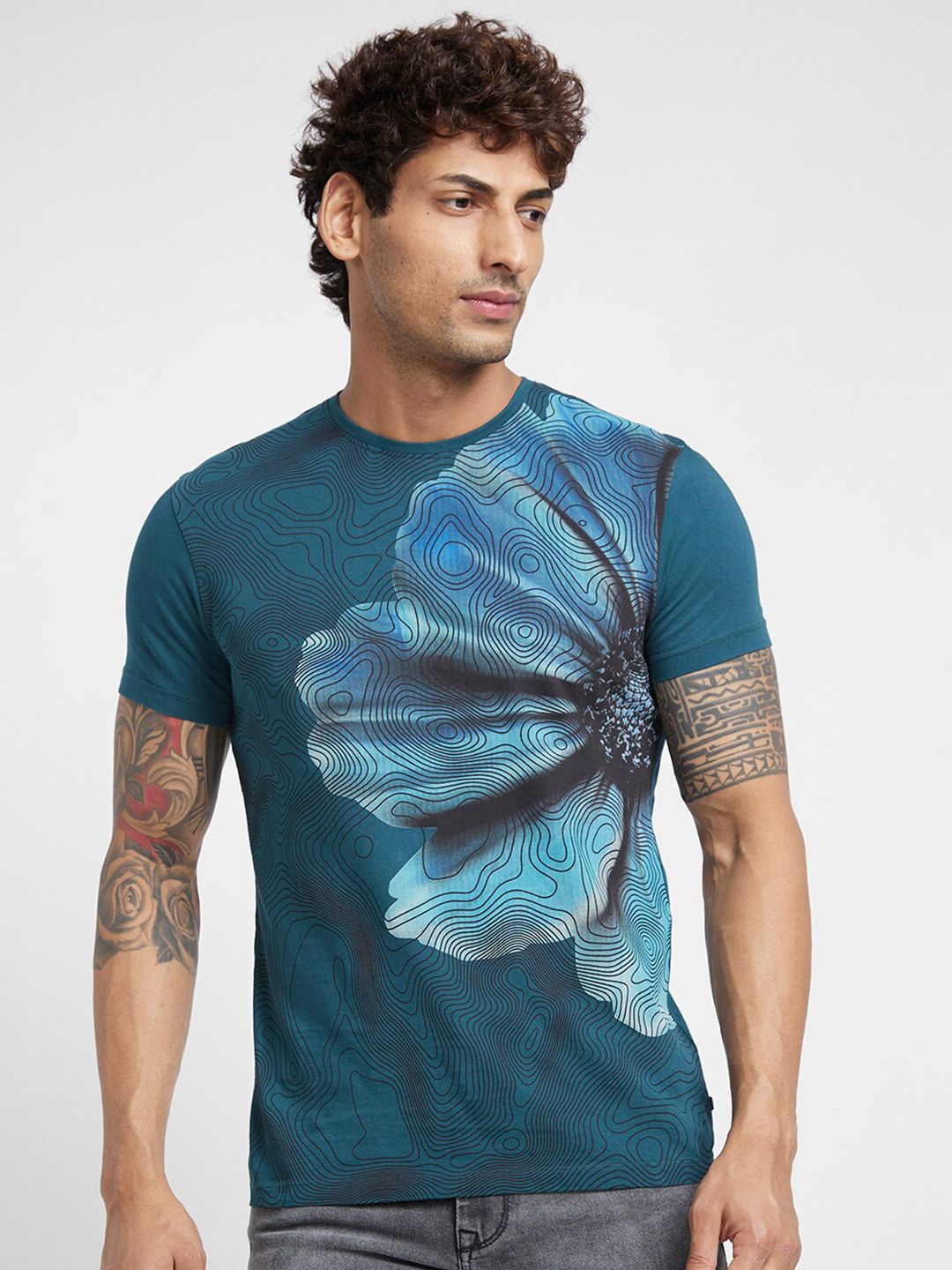 Being Human Floral Printed Cotton T-shirt