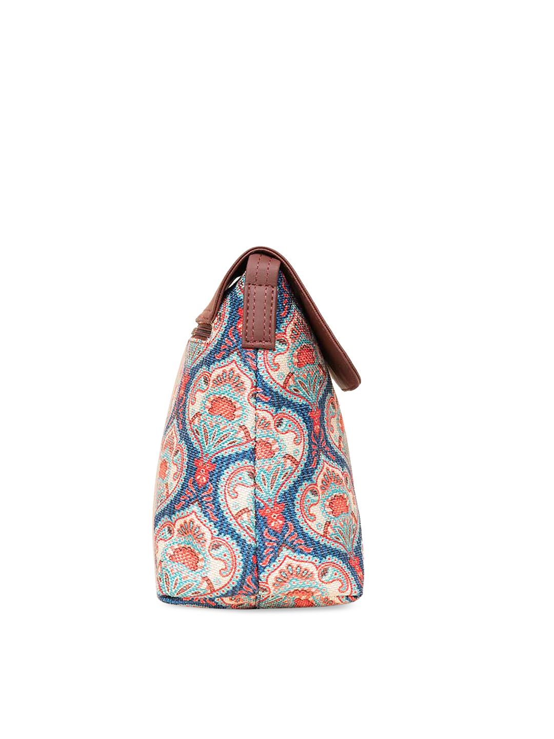 ZOUK Ethnic Motifs Printed Structured Sling Bag