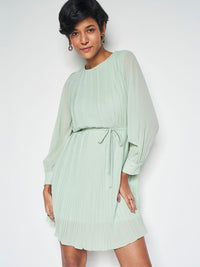AND Striped Round Neck Fit & Flare Dress