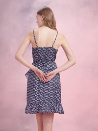 DressBerry Floral Print Ruffled Wrap Dress