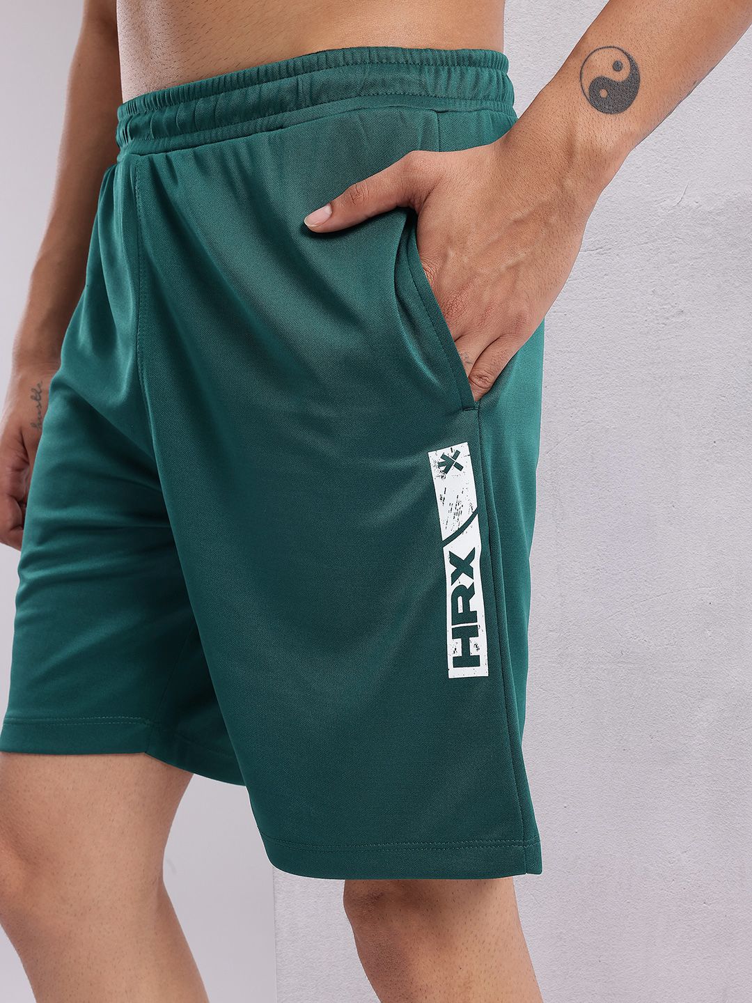 HRX by Hrithik Roshan Men Brand Logo Printed Mid-Rise Rapid-Dry Training Shorts