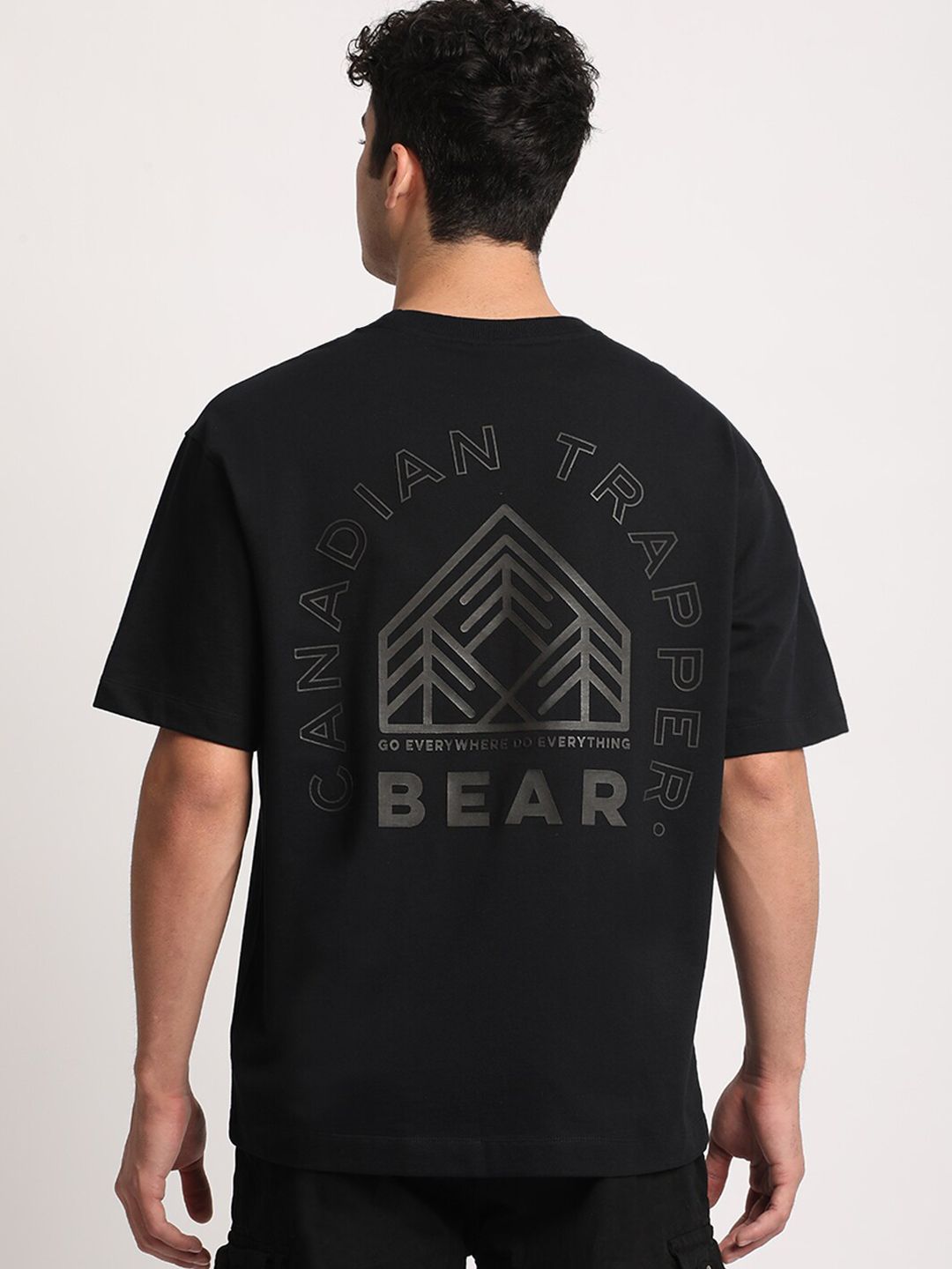 THE BEAR HOUSE Men Printed Loose Fit Cotton Pure Cotton T-Shirt