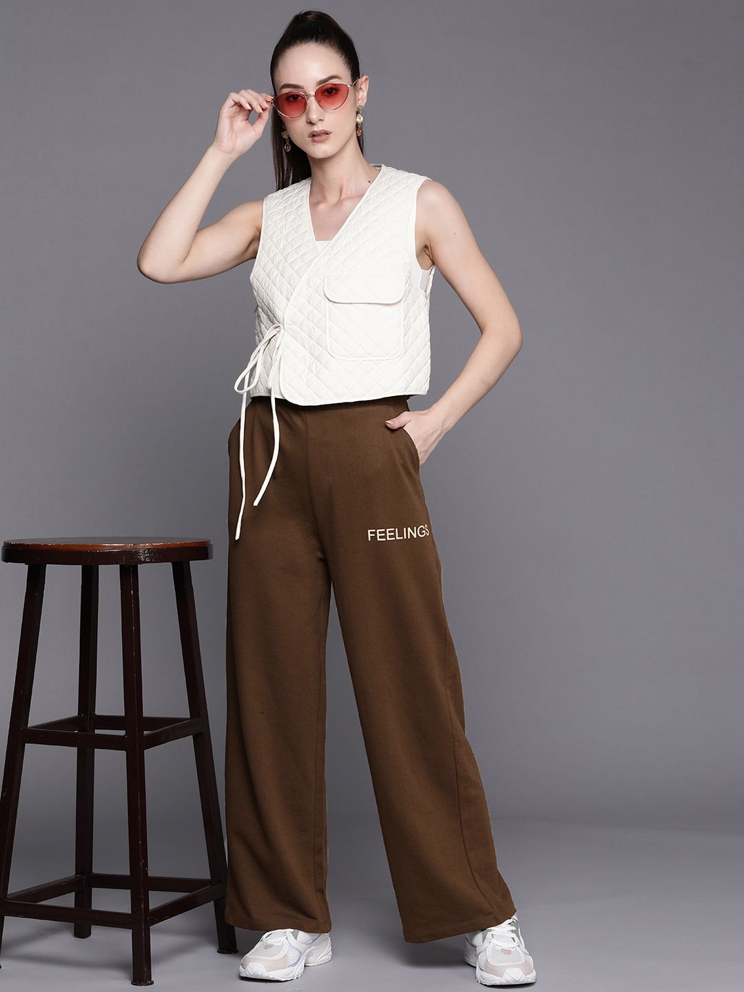 SASSAFRAS Women Brown Track Pants