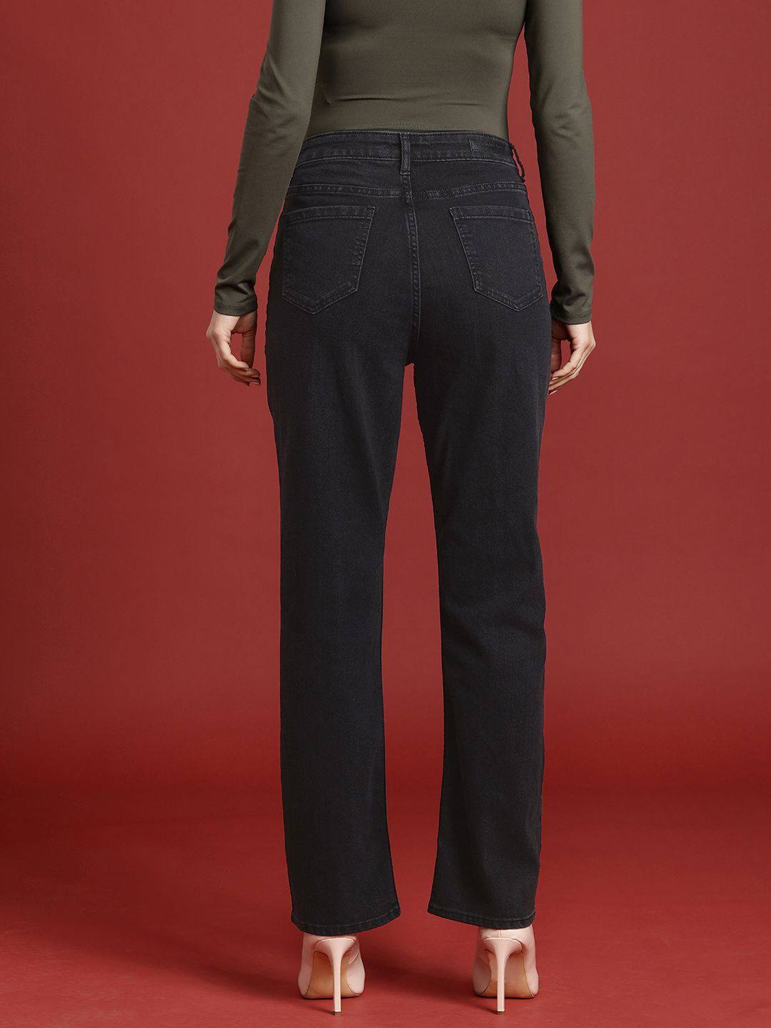 all about you Women Straight Fit High-Rise Light Fade Stretchable Jeans