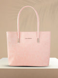 Lino Perros Peach-Coloured Ethnic Motifs Textured Laptop Bag